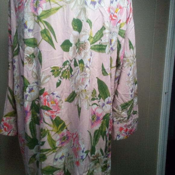 Grace Elements Blouse XL Button Up 3/4 Sleeve Floral Colorful - Picture 3 of 16
